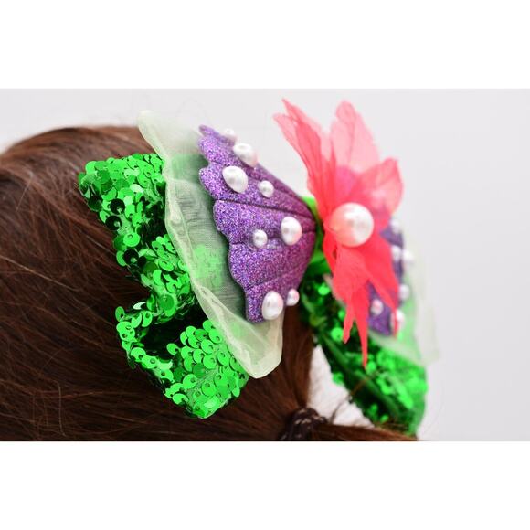 Disney Parks Swap Your Bow Interchangeable Little Mermaid Ariel Bow Sequin RARE main image 3